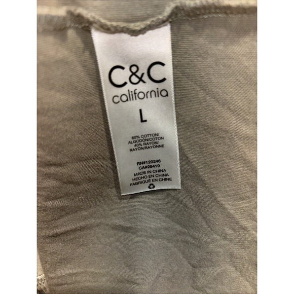 C & C California‎ Sage Green Light Green Cap Sleeves Tiered Midi Dress Large - Picture 9 of 9